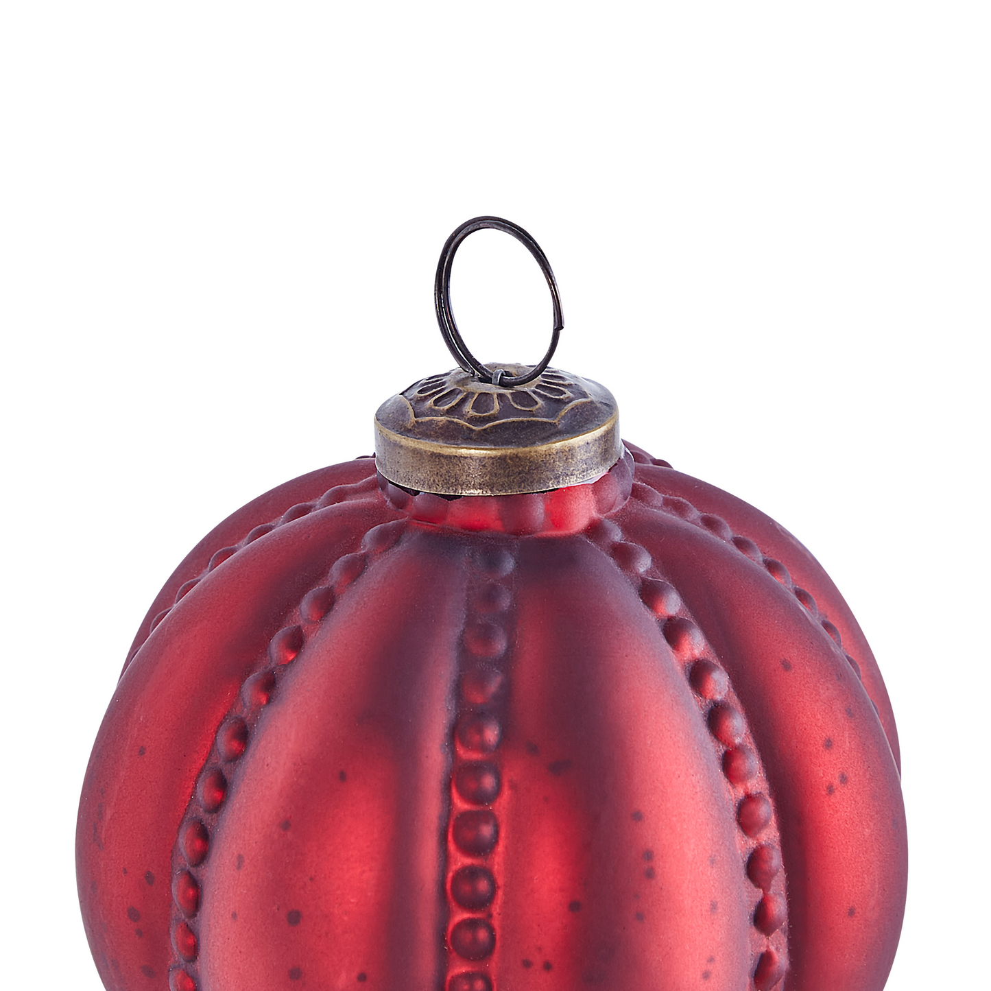 Weihnachtskugel 6er Set Glas rot Antik-Optik ARGENTIN