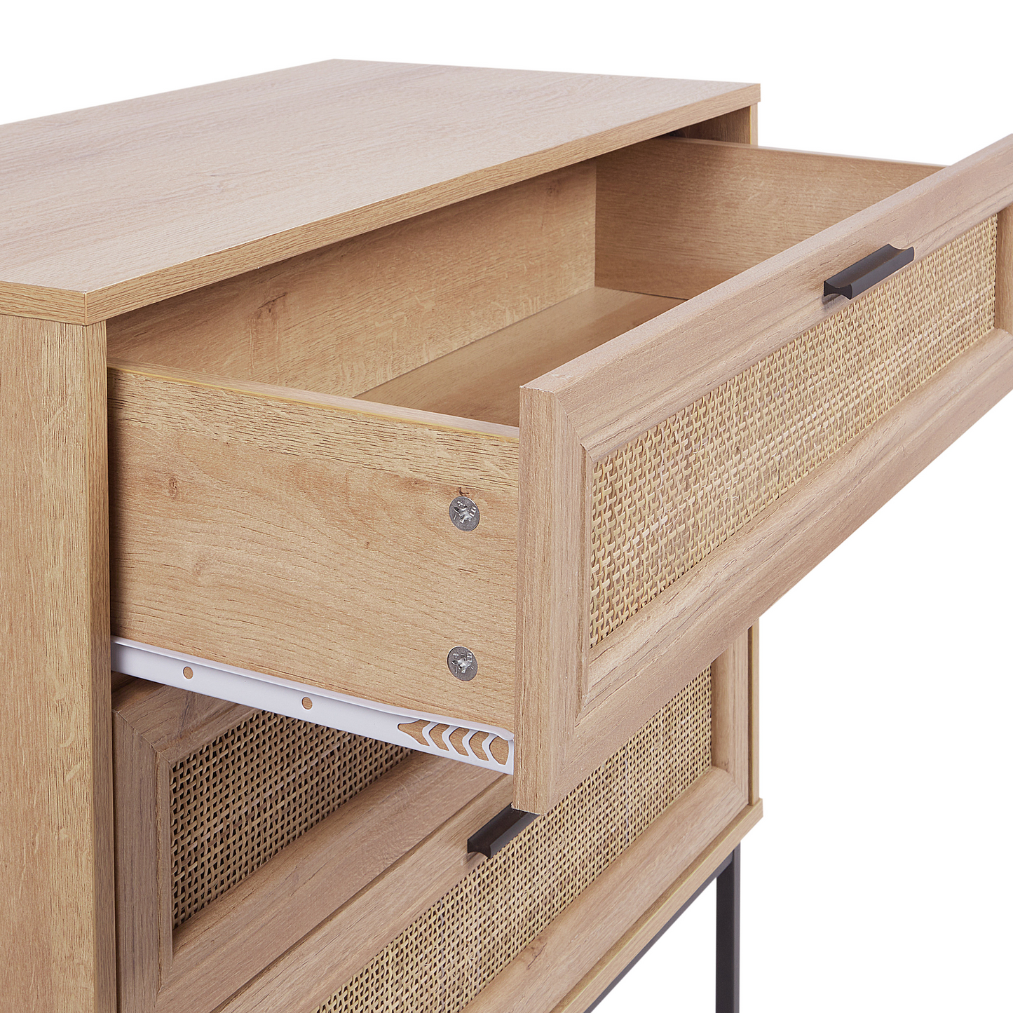 Kommode mit 3 Schubladen PASCO 80 cm Holzoptik Hellbraun