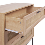 Kommode mit 3 Schubladen PASCO 80 cm Holzoptik Hellbraun
