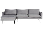 4-Sitzer Ecksofa Samtstoff grau rechtsseitig VINTERBRO