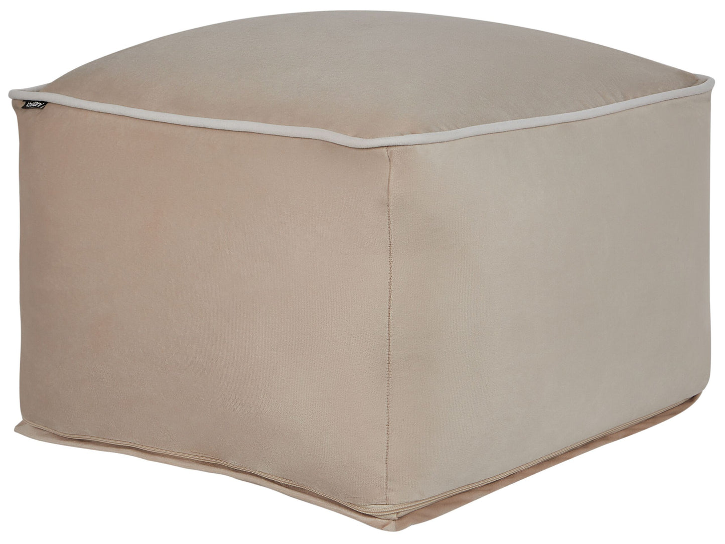 Pouf Samtstoff sandbeige 50 x 50 x 30 cm DAREYN