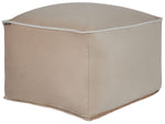 Pouf Samtstoff sandbeige 50 x 50 x 30 cm DAREYN