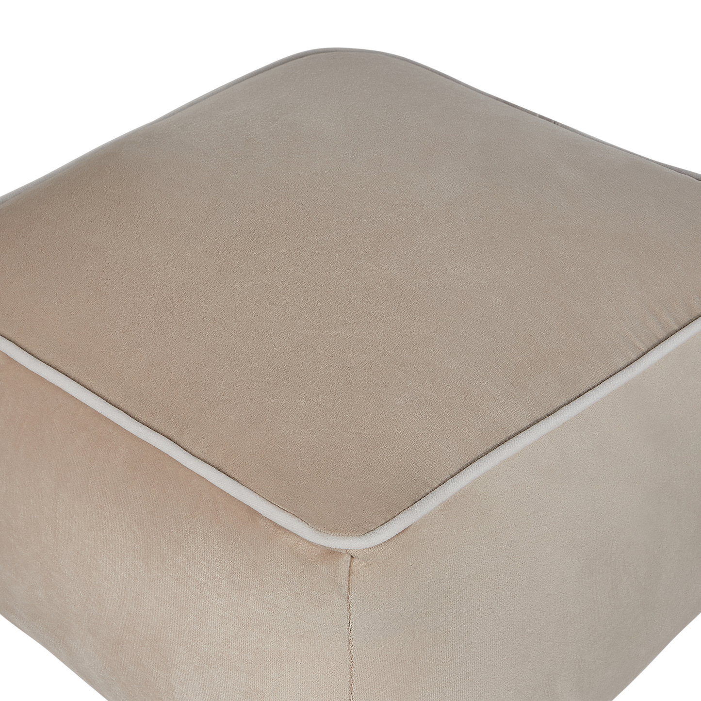 Pouf Samtstoff sandbeige 50 x 50 x 30 cm DAREYN