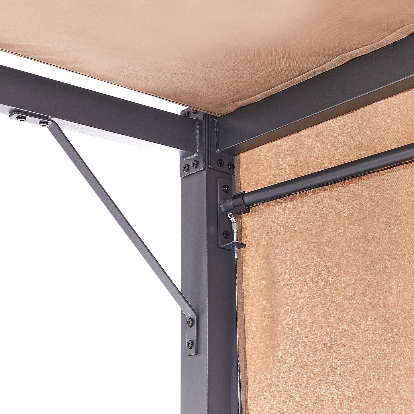 Pavillon LED PARGA Metall 310 cm 310 cm Braun