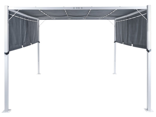 Pavillon LED PARGA Metall 310 cm 310 cm Grau