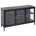Vitrine mit Glastüren LED NEWPORT Metall 115 cm Schwarz