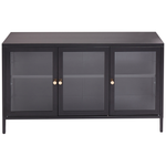 Vitrine mit Glastüren LED NEWPORT Metall 115 cm Schwarz