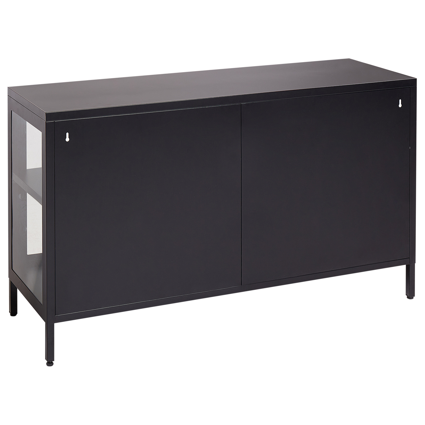Vitrine mit Glastüren LED NEWPORT Metall 115 cm Schwarz