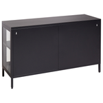 Vitrine mit Glastüren LED NEWPORT Metall 115 cm Schwarz