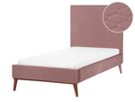 Bett mit Lattenrost Samtstoff BAYONNE 90 x 200 cm Rosa