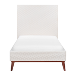 Bett mit Lattenrost Samtstoff BAYONNE 90 x 200 cm Cremeweiss