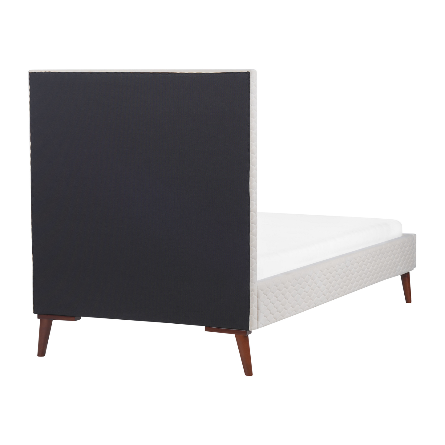 Bett mit Lattenrost Samtstoff BAYONNE 90 x 200 cm Cremeweiss