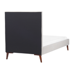 Bett mit Lattenrost Samtstoff BAYONNE 90 x 200 cm Cremeweiss