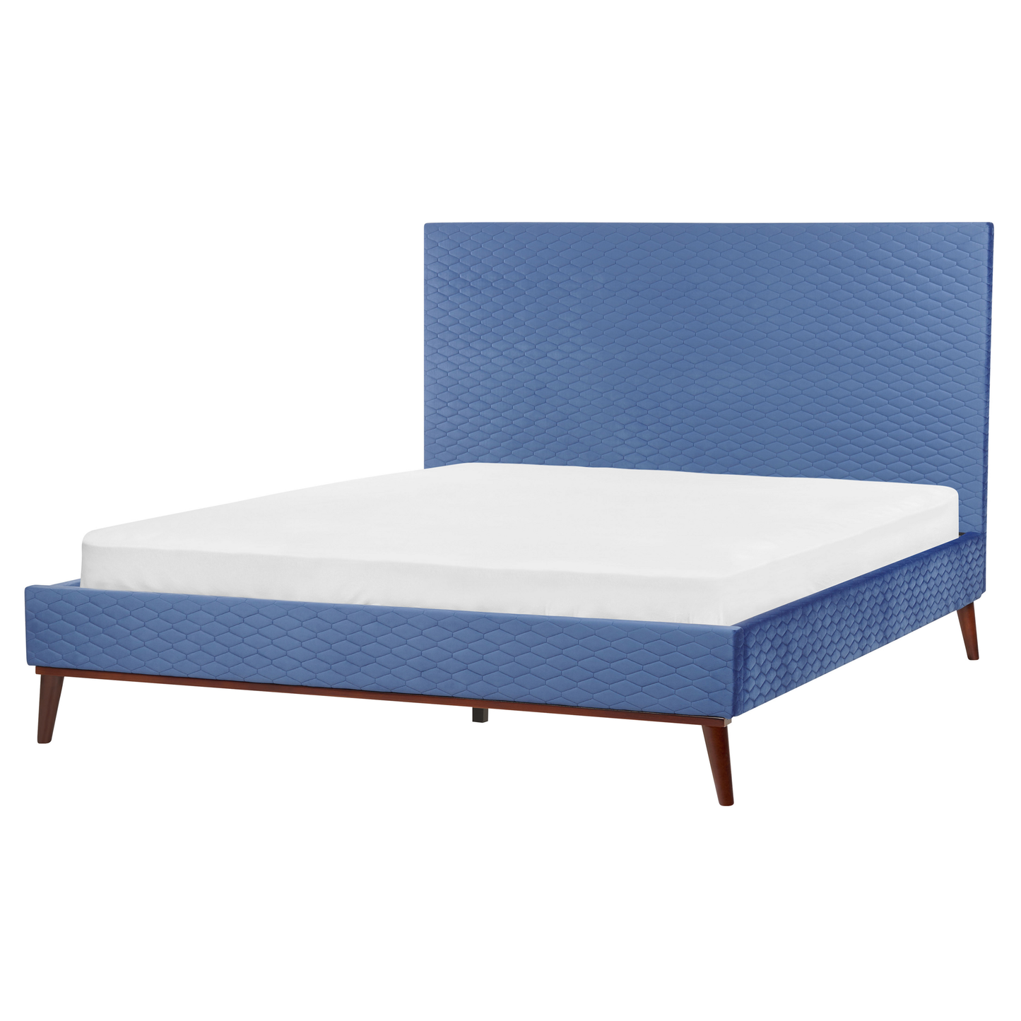 Bett mit Lattenrost Samtstoff BAYONNE 180 x 200 cm Blau