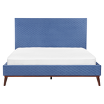 Bett mit Lattenrost Samtstoff BAYONNE 180 x 200 cm Blau