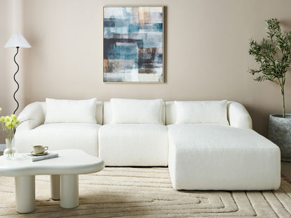 3-Sitzer Ecksofa Bouclé cremeweiss linksseitig SVANSELE