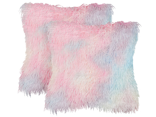 Dekokissen Felloptik mehrfarbig 45 x 45 cm 2er Set AMARYLLIS