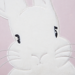 Dekokissen aus Samt mit gesticktem Hasenmotiv rosa 45 x 45 cm 2er Set IBERIS