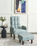 Fernsehsessel OLAND mit Fussstütze Kunstleinen Mintgrün