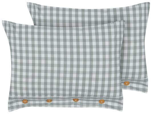 Dekokissen 2er Set TALYA 40 x 60 cm Mintgrün Kariertes Muster