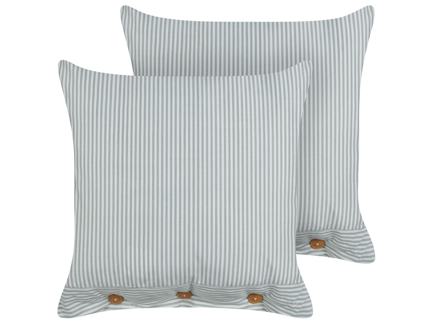 Dekokissen 2er Set SEBRINE 45 x 45 cm Mintgrün Streifenmuster