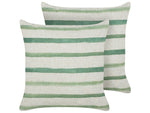 Dekokissen 2er Set KAFRA 45 x 45 cm Grün Streifenmuster