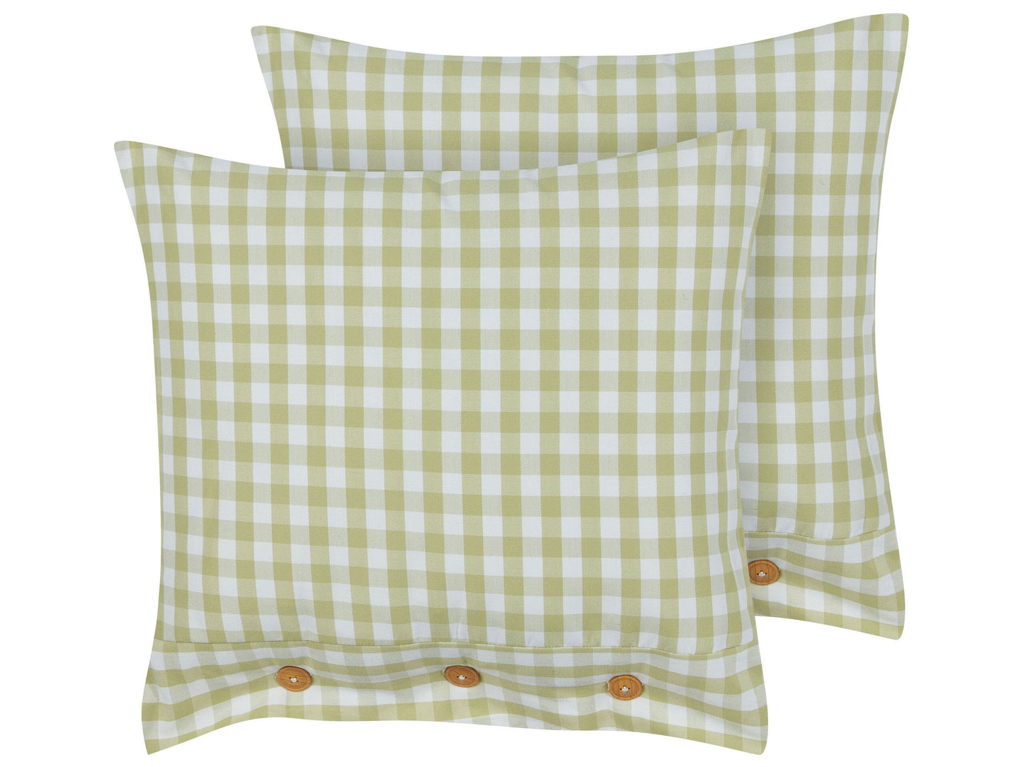 Dekokissen 2er Set TALYA 45 x 45 cm Olivgrün Kariertes Muster