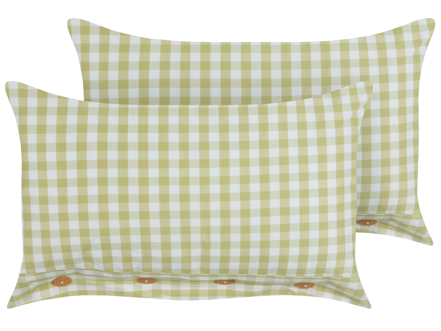 Dekokissen 2er Set TALYA 40 x 60 cm Olivgrün Kariertes Muster