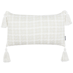 Dekokissen 2er Set DOURIS 30 x 60 cm Hellbeige Kariertes Muster