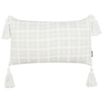 Dekokissen 2er Set DOURIS 30 x 60 cm Hellbeige Kariertes Muster