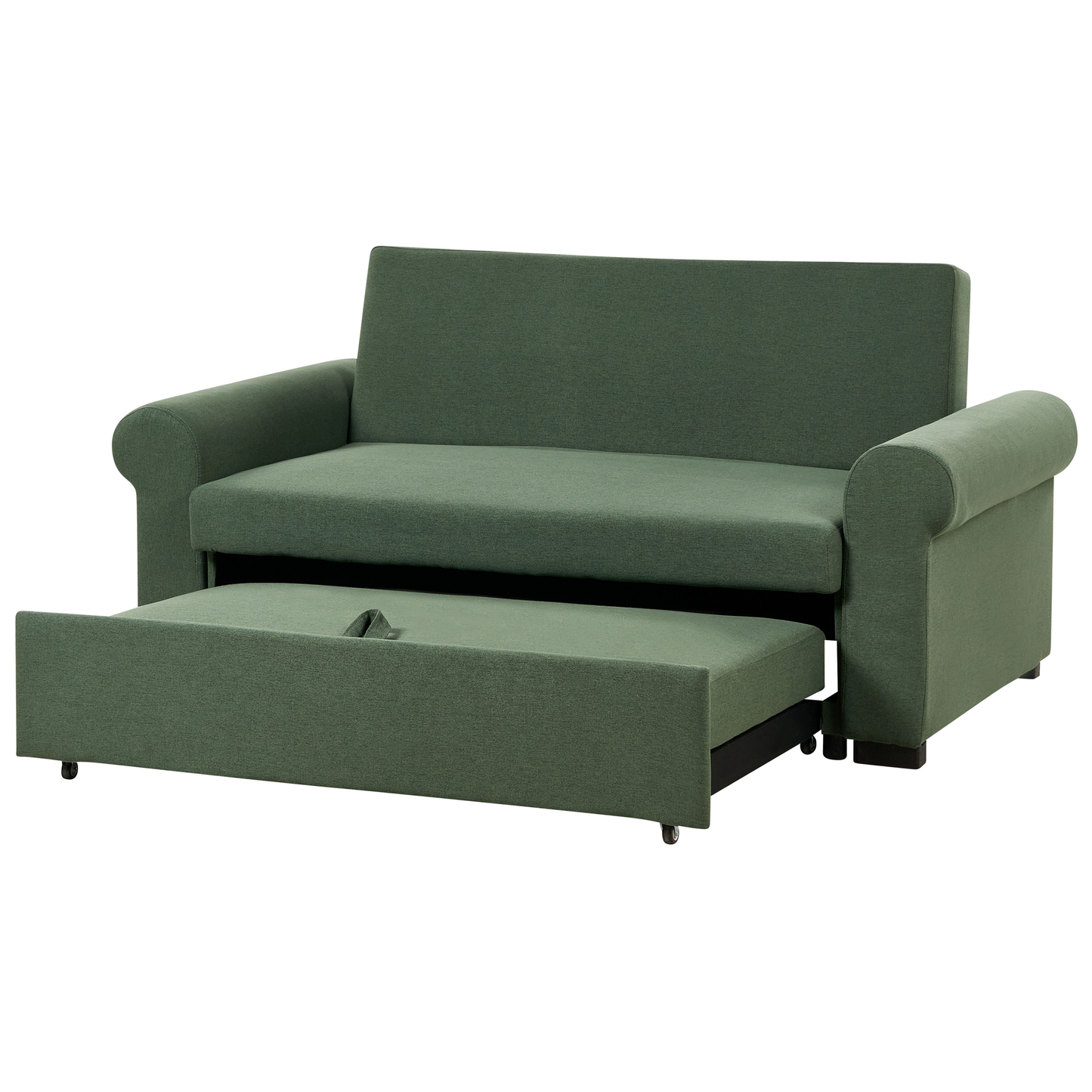 2-Sitzer Schlafsofa Leinenoptik dunkelgrün SILDA