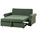 2-Sitzer Schlafsofa Leinenoptik dunkelgrün SILDA