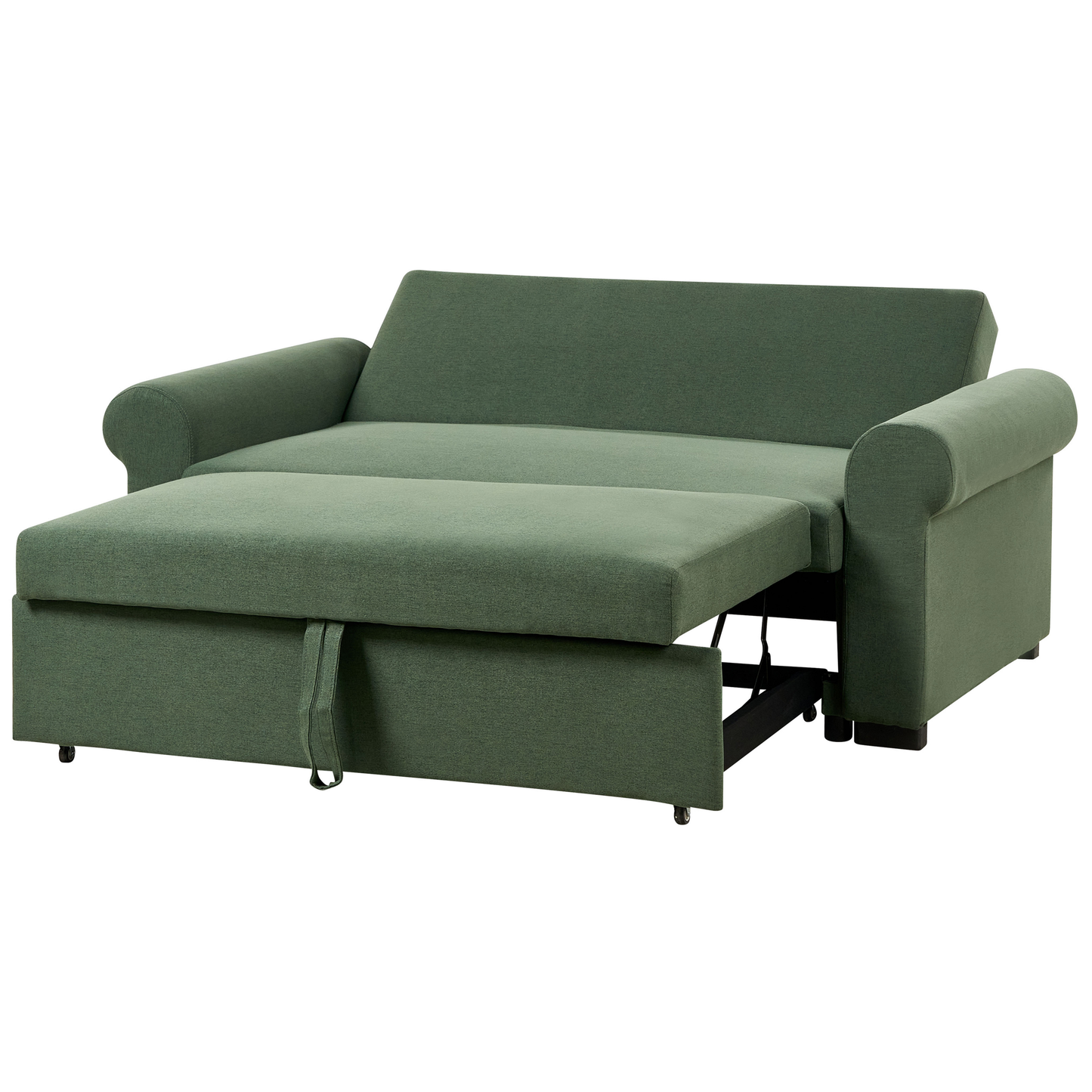 2-Sitzer Schlafsofa Leinenoptik dunkelgrün SILDA