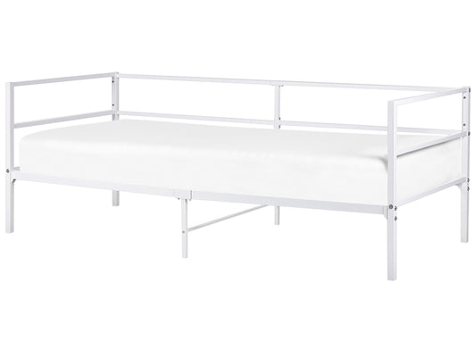 Bett mit Lattenrost Metall BATTUT 90 x 200 cm Weiss