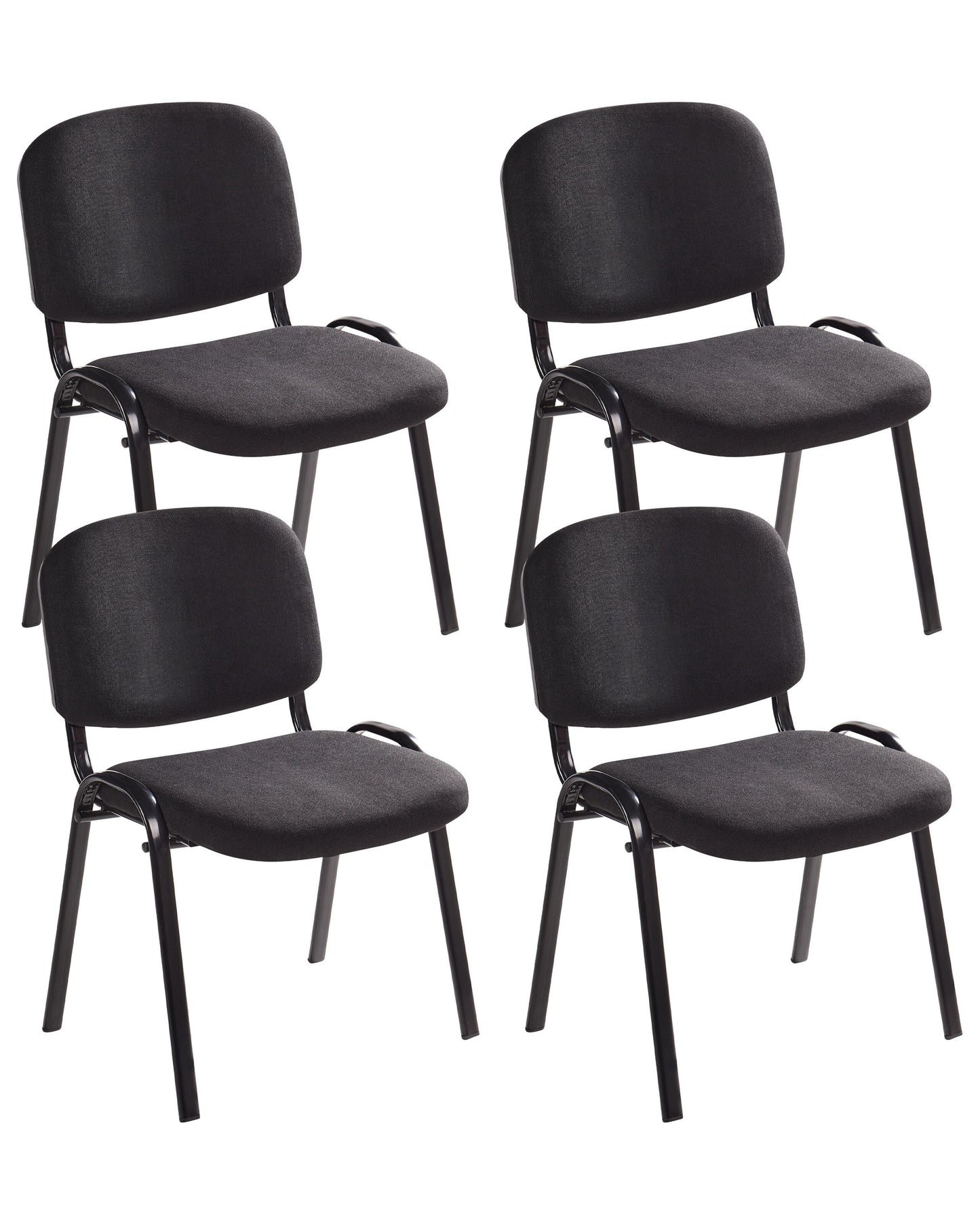 Konferenzstuhl 4er Set Stoff Schwarz CENTRALIA