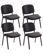 Konferenzstuhl 4er Set Stoff Schwarz CENTRALIA