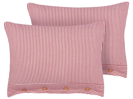 Dekokissen 2er Set AALITA Baumwolle 40 x 60 cm Rot Streifenmuster