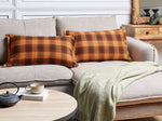 Dekokissen 2er Set BARJA 40 x 70 cm Orange Kariertes Muster