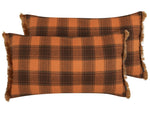 Dekokissen 2er Set BARJA 40 x 70 cm Orange Kariertes Muster