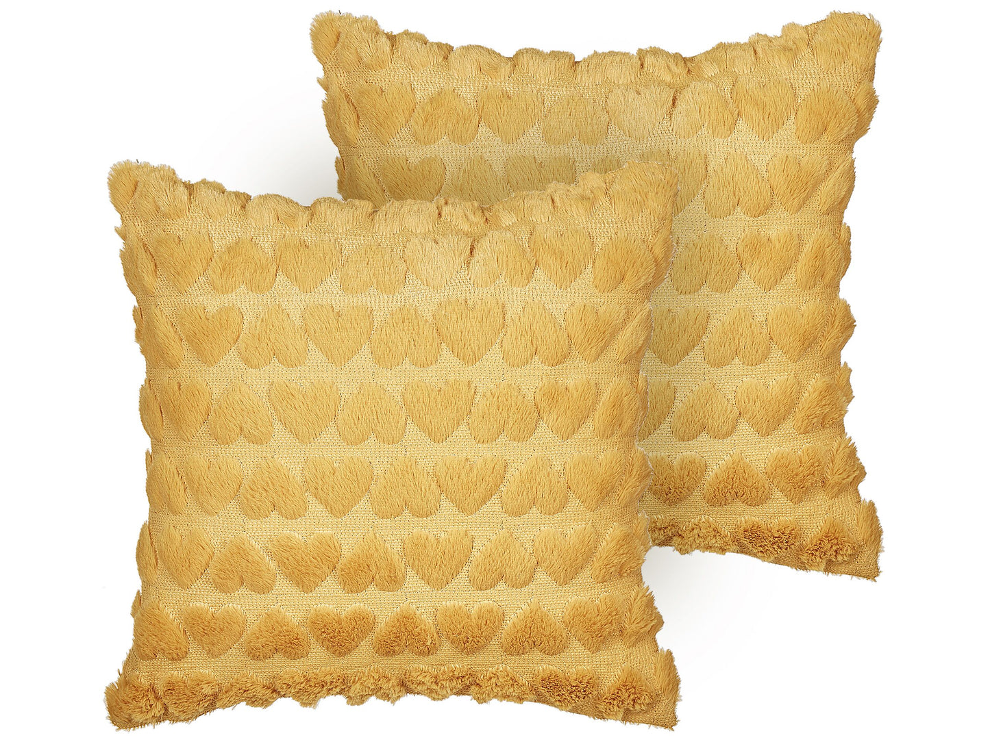 Dekokissen 2er Set ASTRANTIA 45 x 45 cm Gelb Herzmotiv