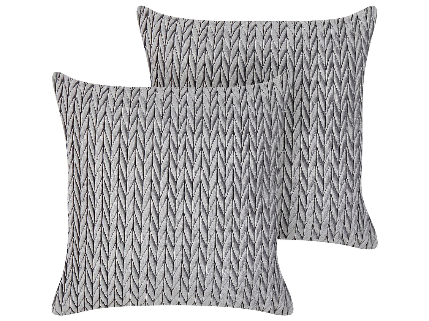 Dekokissen 2er Set ECLIPTA 45 x 45 cm Grau Ohne Muster