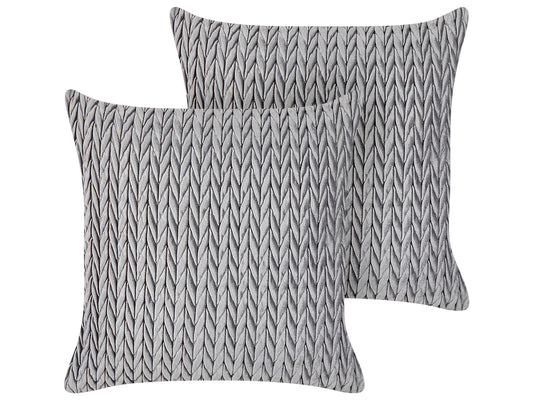 Dekokissen 2er Set ECLIPTA 45 x 45 cm Grau Ohne Muster