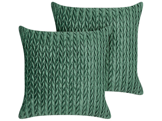 Dekokissen 2er Set ECLIPTA 45 x 45 cm Grün Ohne Muster