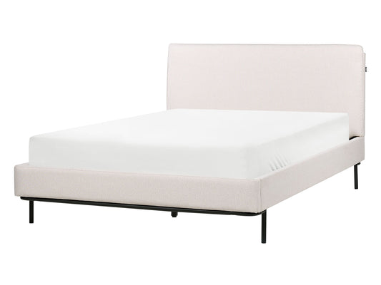 Bett mit Lattenrost Stoff CORIO 140 x 200 cm Creme