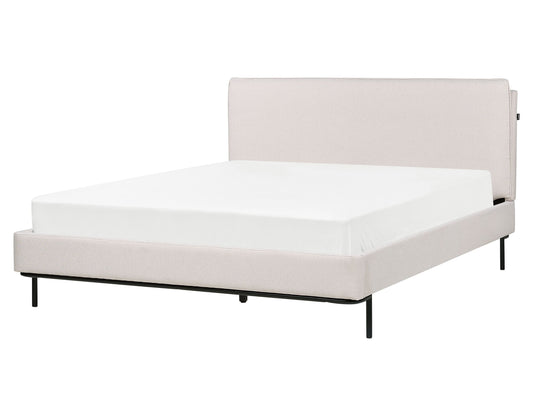 Bett mit Lattenrost Stoff CORIO 160 x 200 cm Creme