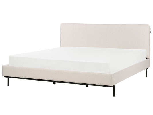 Bett mit Lattenrost Stoff CORIO 180 x 200 cm Creme