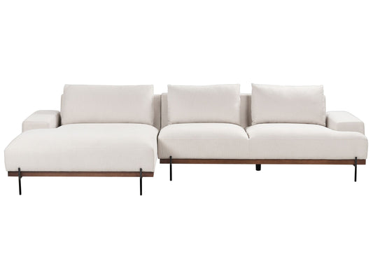 3-Sitzer Ecksofa hellbeige rechtsseitig MARIFERD