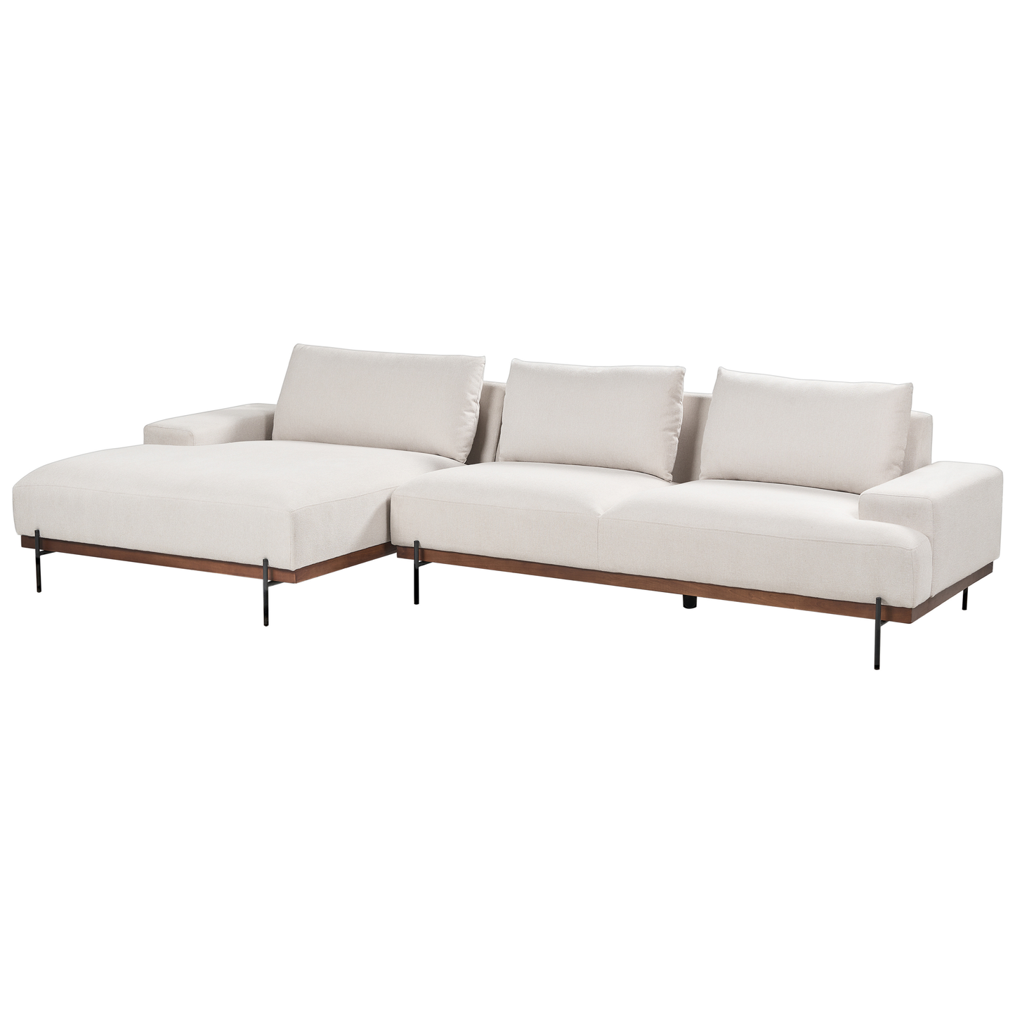 3-Sitzer Ecksofa hellbeige rechtsseitig MARIFERD