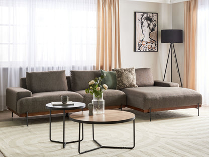 3-Sitzer Ecksofa braun linksseitig MARIFERD