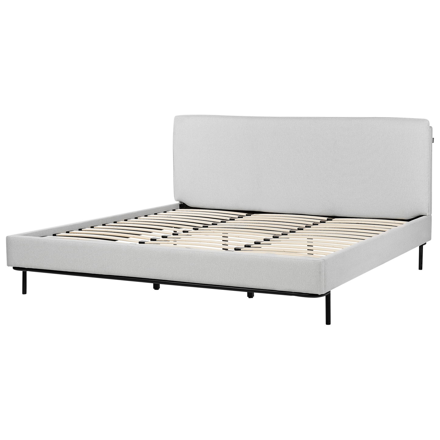 Bett mit Lattenrost Stoff CORIO 180 x 200 cm Hellgrau